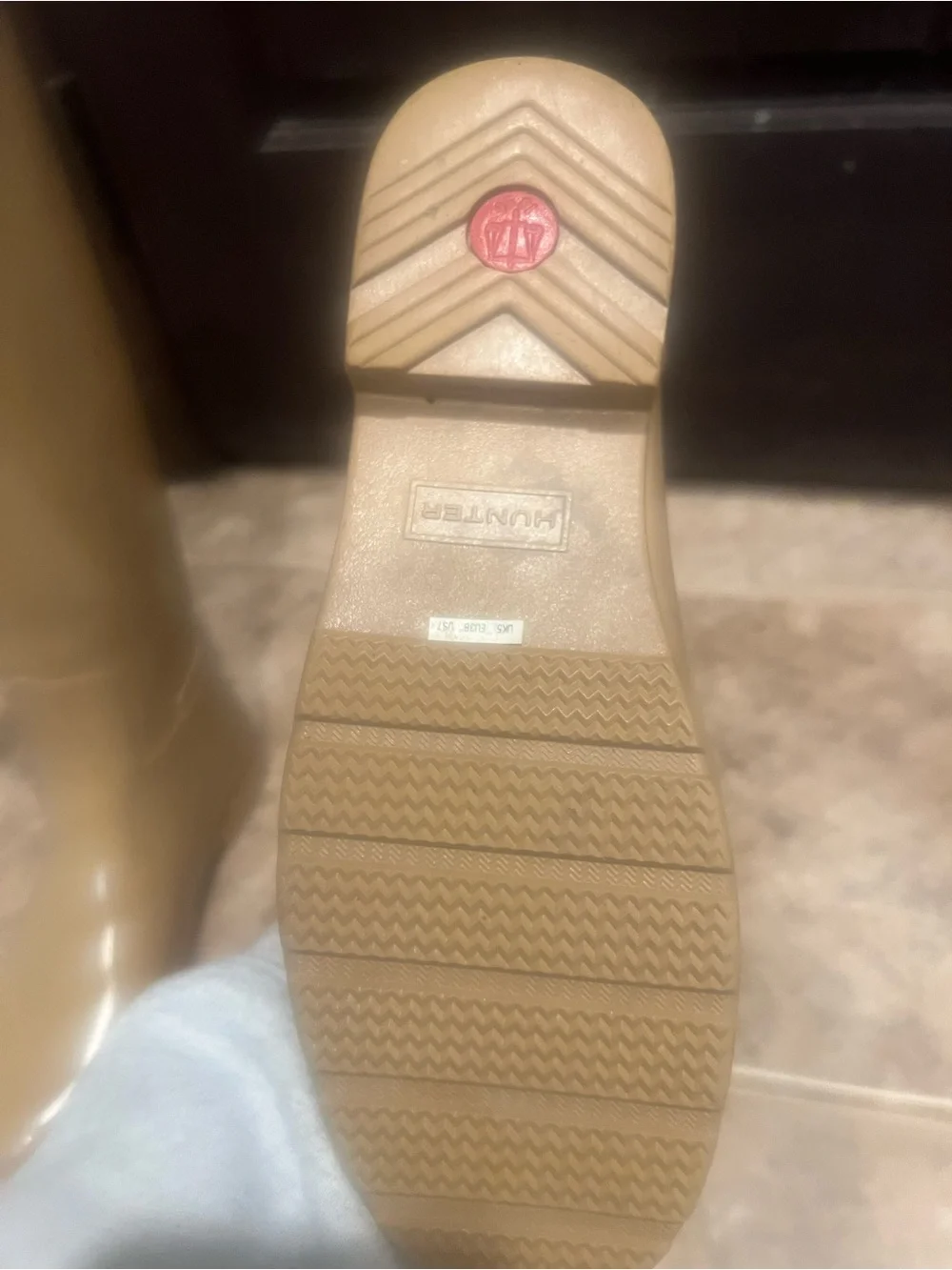 Hunter Tan Neutral Gloss Tall Rain Boots